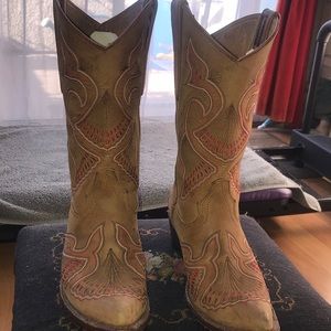 Women’s Suede Road Wolf Cowboy Boots